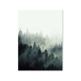 Póster bosque con niebla