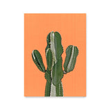 Póster cactus fondo naranja