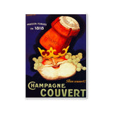 Póster vintage cocina "Champagne Couvert"