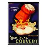 Póster vintage cocina "Champagne Couvert"