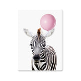 Póster zebra con globo