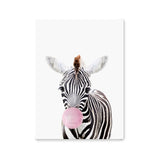 Póster zebra con chicle