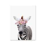 Póster zebra con flores