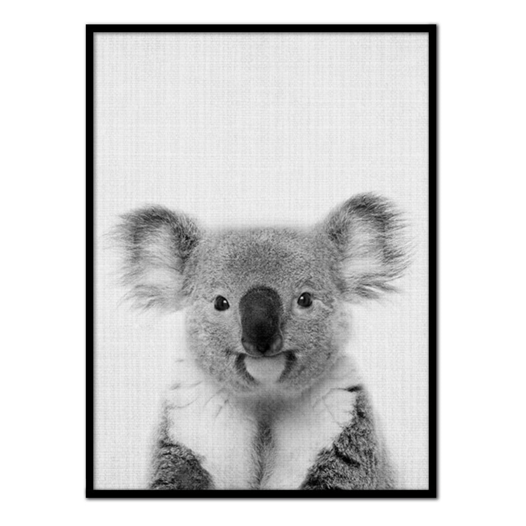 Póster koala blanco y negro