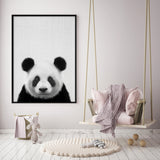 Póster oso panda blanco y negro