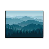 Póster ilustración paisaje azul