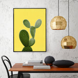 Póster cactus fondo amarillo