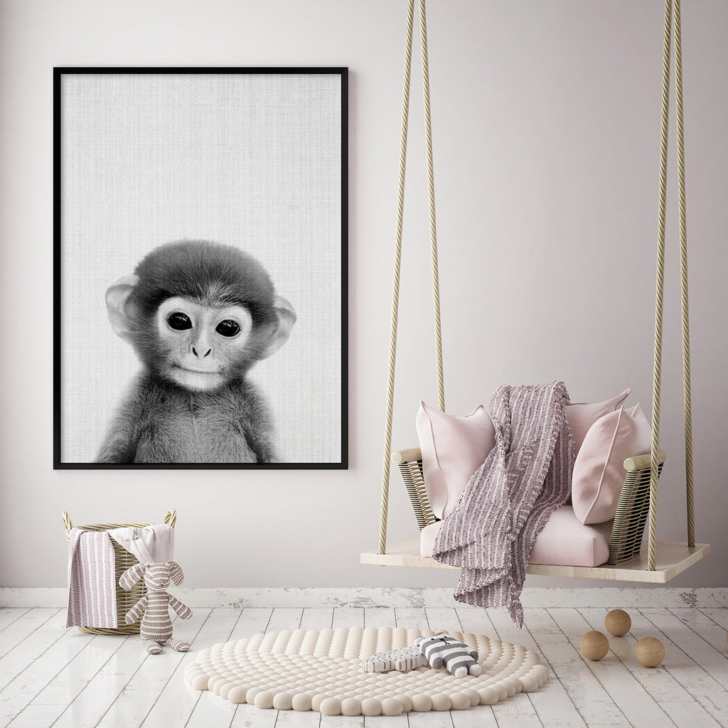 Comprar póster mono blanco y negro online