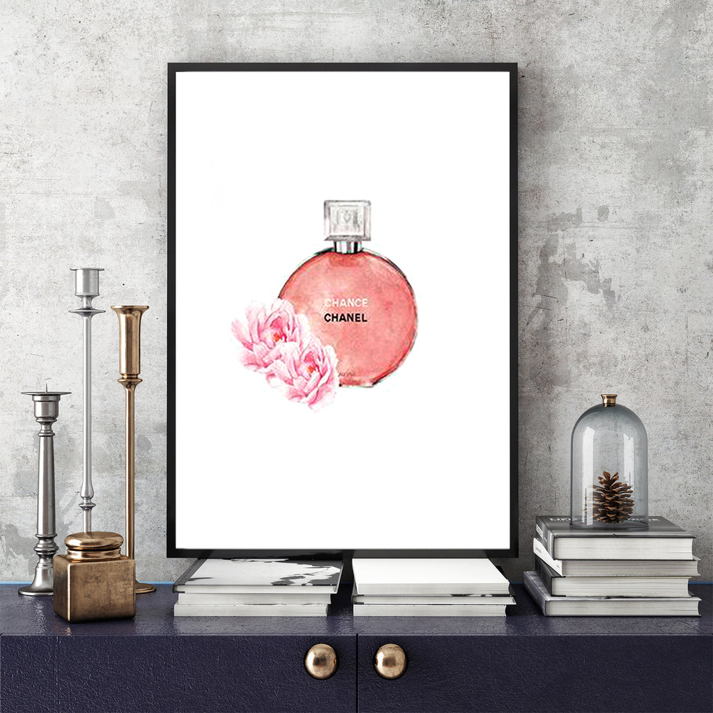 Póster perfume rosa