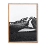 Montañas con Hielo - Póster 50x70 con Marco Roble