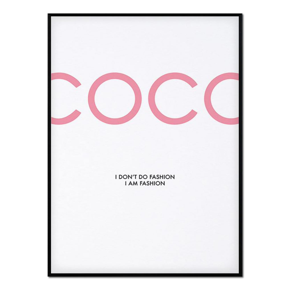 Coco fondo rosa - Póster 30x40 con Marco Negro