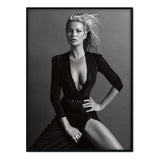 Kate Moss  - Póster 21x30 con Marco Negro