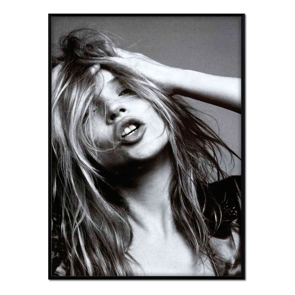Kate Moss - Póster 21x30 con Marco Negro