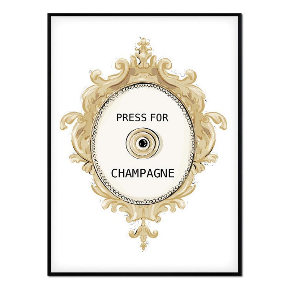 Póster press for champagne
