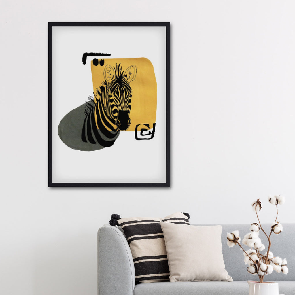 Póster collage zebra